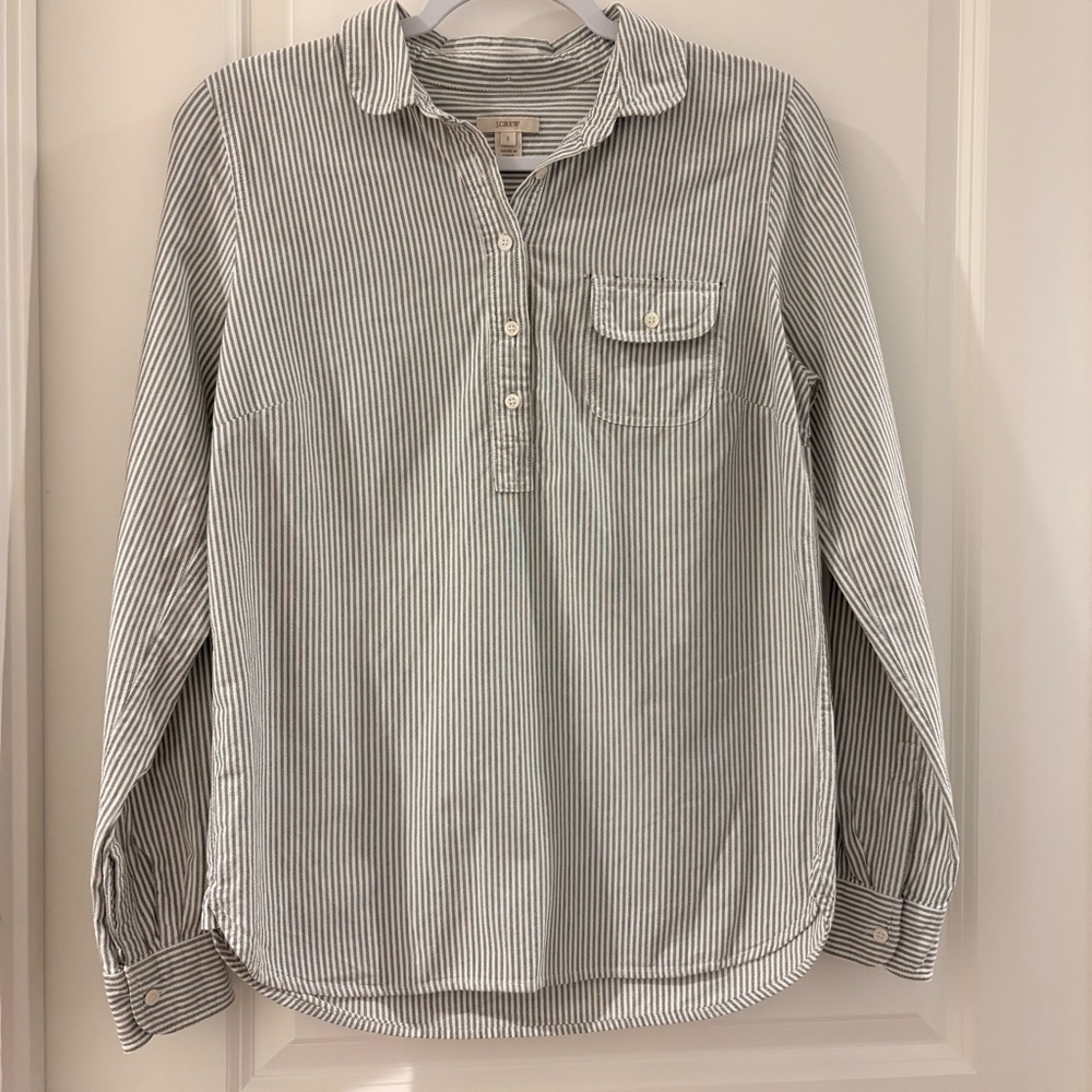 J. Crew Women's Striped Button Down Shirt